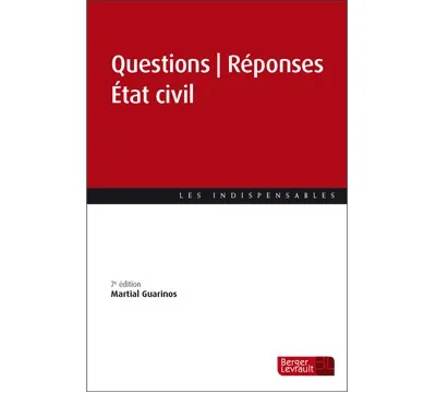 Couverture broché Questions-Réponses État civil (7e ed.)