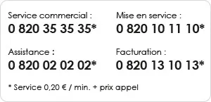 Numéros de téléphone Berger-Levrault : Service commercial : 0 820 35 35 35* - Mise en service : 0 820 10 11 10* - Assistance : 0 820 02 02 02* - Facturation : 0 820 13 10 13* *Service 0,20€/min. +prix appel