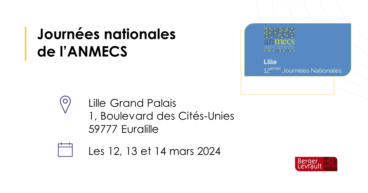 BergerLevrault participe aux Journées nationales de l'ANMECS