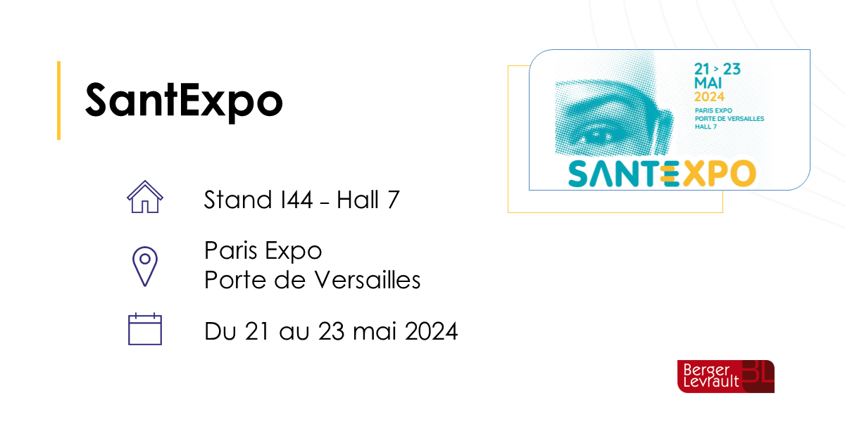 SantExpo BergerLevrault sera présent, venez nous voir stand I44