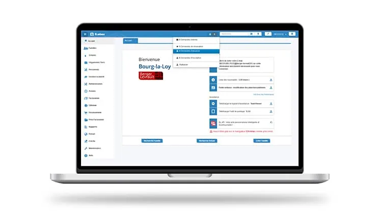 Visuel du logiciel de gestion de l'enfance BL.enfance