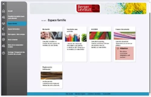 Capture d'écran du Portail Famille, complément du logiciel BL.enfance