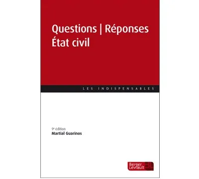 Couverture broché Questions Réponses État civil 2024