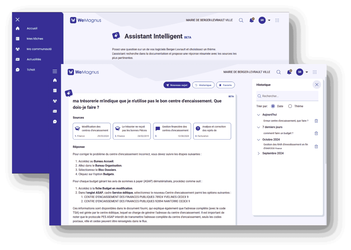 Ecran de l'assistant intelligent de WeMagnus