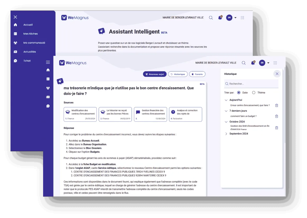 Ecran de l'assistant intelligent de WeMagnus