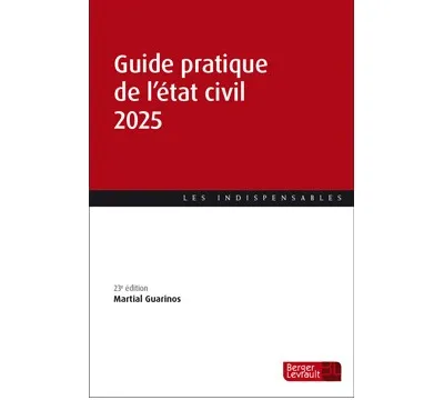 Couverture broché Guide pratique de l'état civil 2025