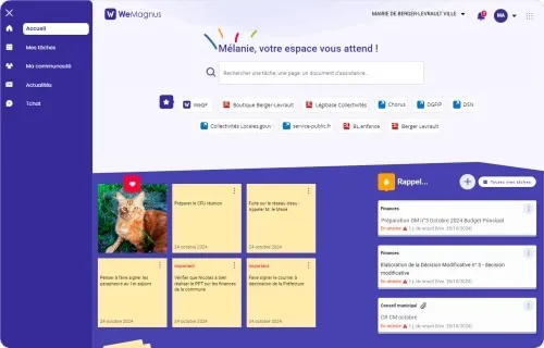 Page d'accueil Assistant Personnel