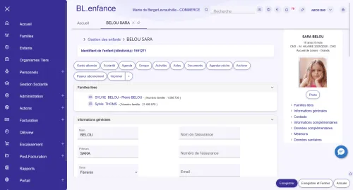 Fiche enfant de la solution BL.enfance