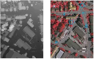 Deux images aériennes (multi-sources et multispectrale).