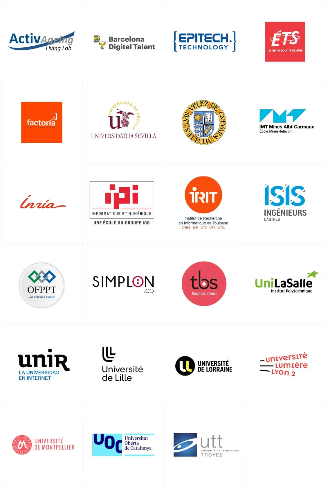 Logos of Partner colleges, universities and research laboratories